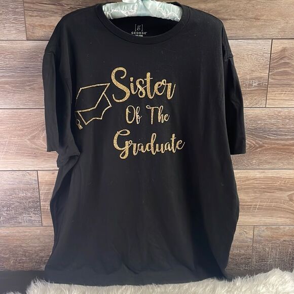 George “Sister of the Graduate” TShirt, Size 2XL, Black and Gold - Picture 1 of 4